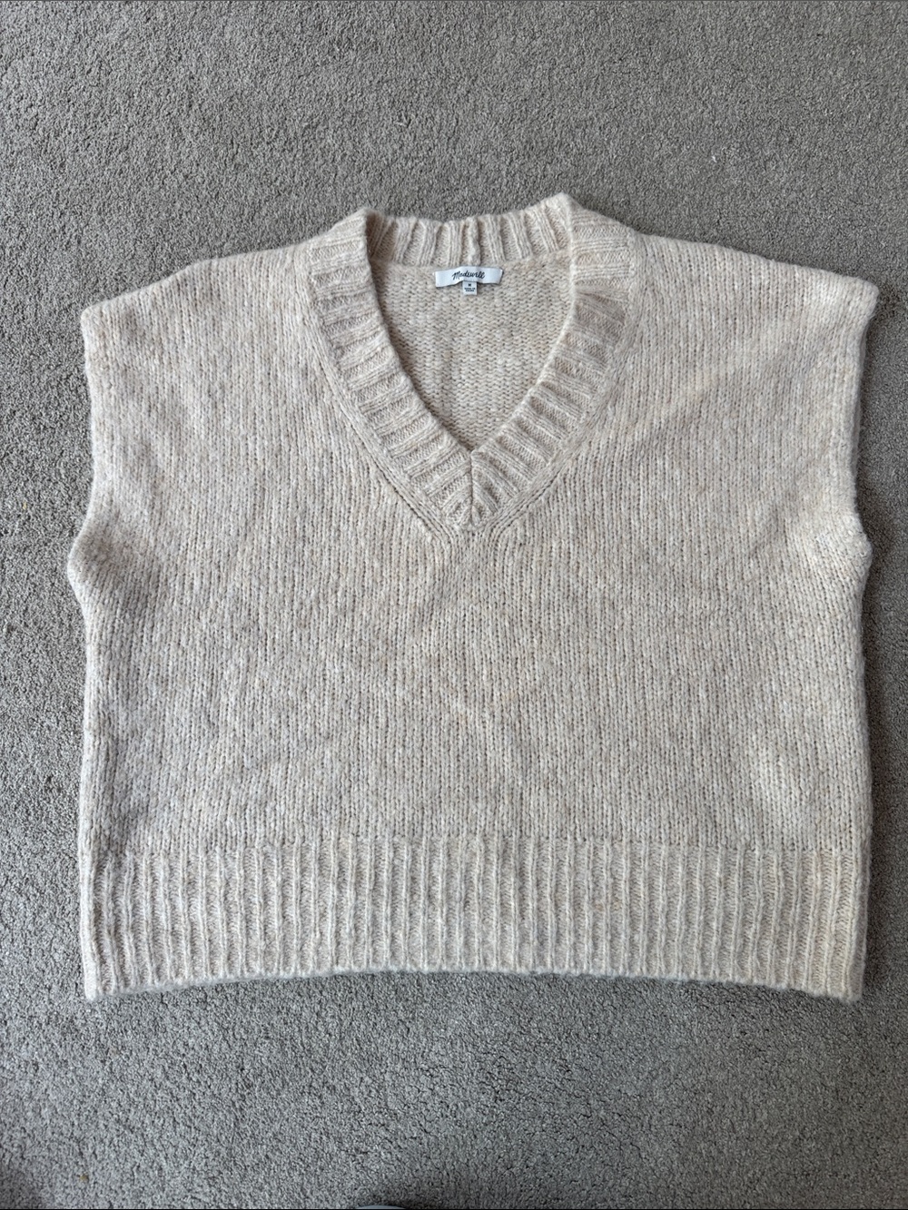 Madewell Chunky Cream Cable Knit Sweater Vest